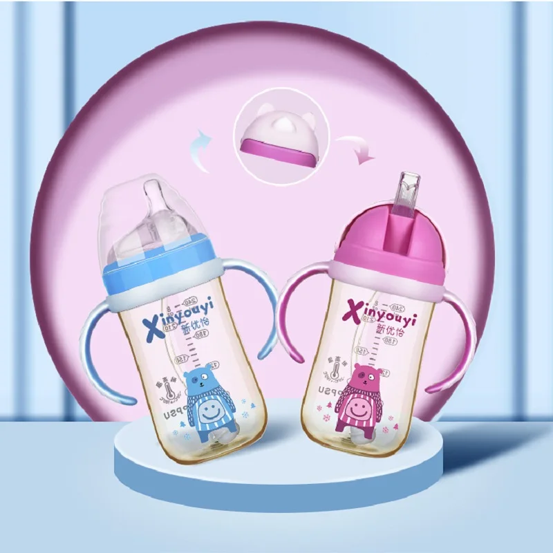 

PPSU Baby Bottle Silicone Nipple Water Drink Bottles Infant Milk Feeder Set Baby Feeding Bottle Newborn Heat Resistant Soft Teat