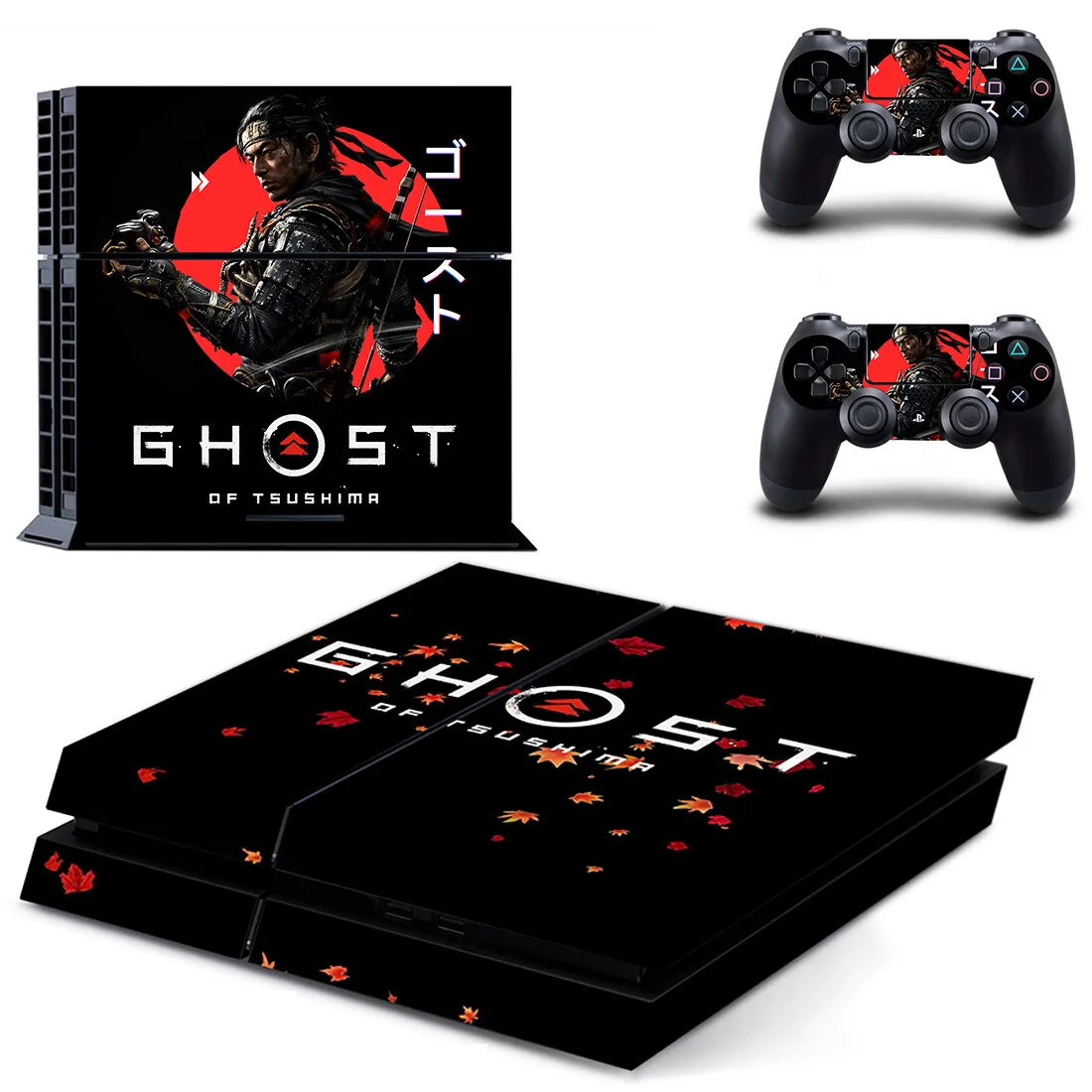 

Наклейка на консоль Playstation 4 и 2 контроллера, стиль 1