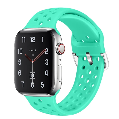 Light green Силиконовый ремешок для apple watch 4 band 44 мм 40 мм iWatch band 42 мм 38 мм спортивный браслет correa apple watch 4 3 2 1 Аксессуары - Цвет ремешка: Light green