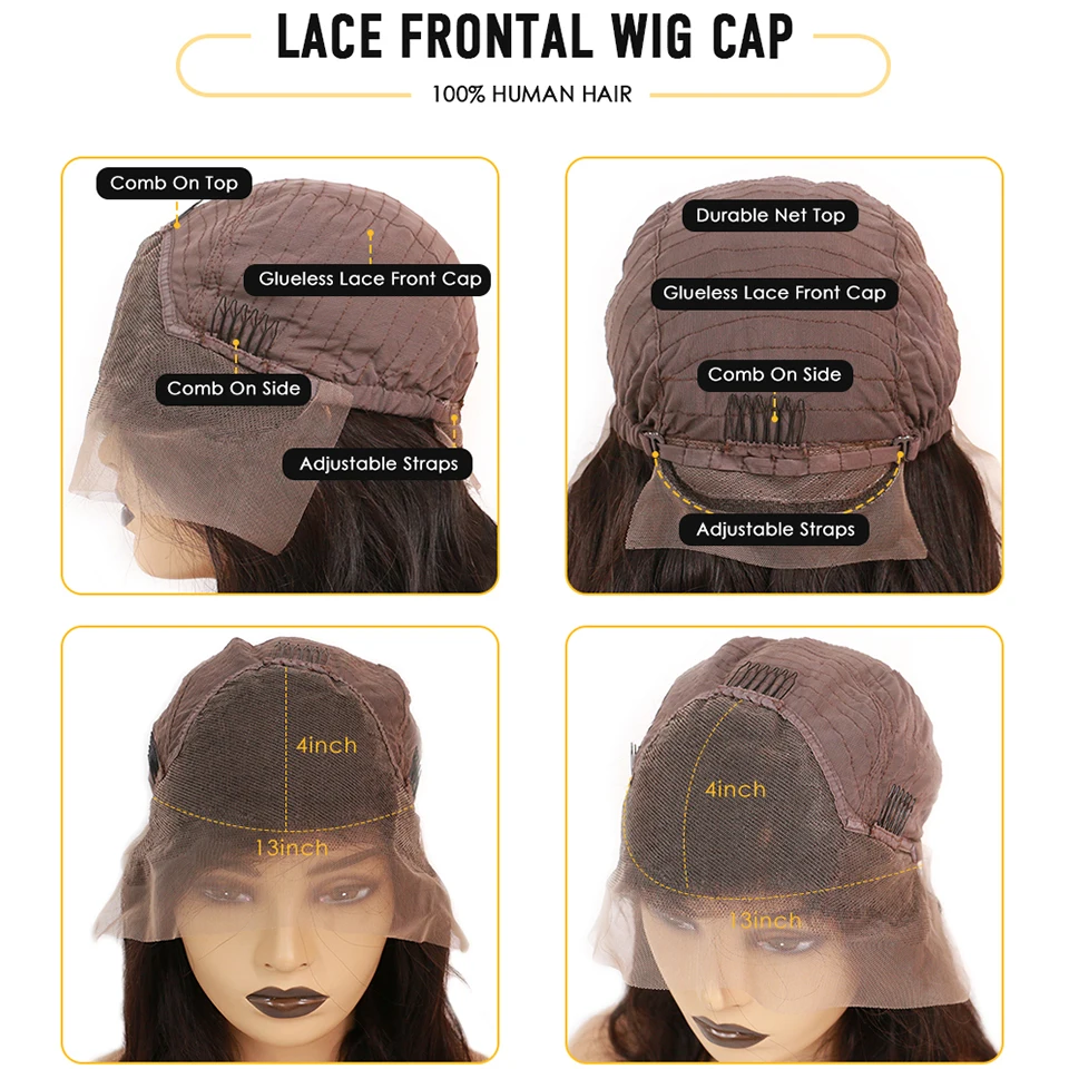 Короткий парик Боб 130% Remy 13x4 парики из человеческих волос на сетке спереди для