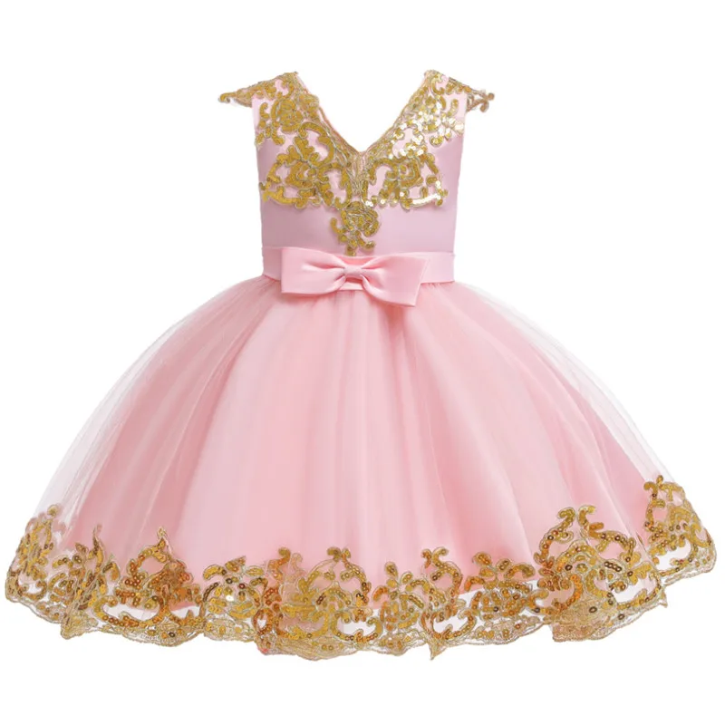 New children's clothing party girl bow elegant wedding evening dress prom princess birthday 1-12T | Детская одежда и обувь