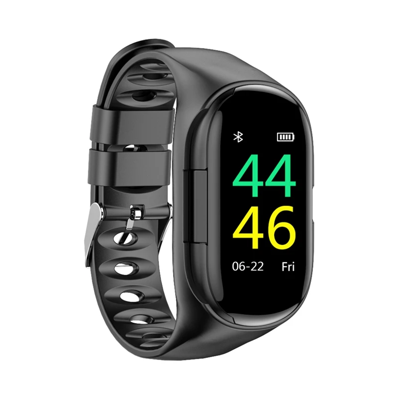 M1 Newest AI Smart Watch with Bluetooth Earphone Heart Rate Monitor Wristband Long Time Standby Sport Men(Black) | Электроника