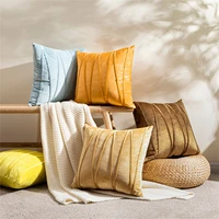 pillowcases for home sofa chair decor 45x45cm soft luxury velvet striped cushion covers solid colors decoration throw