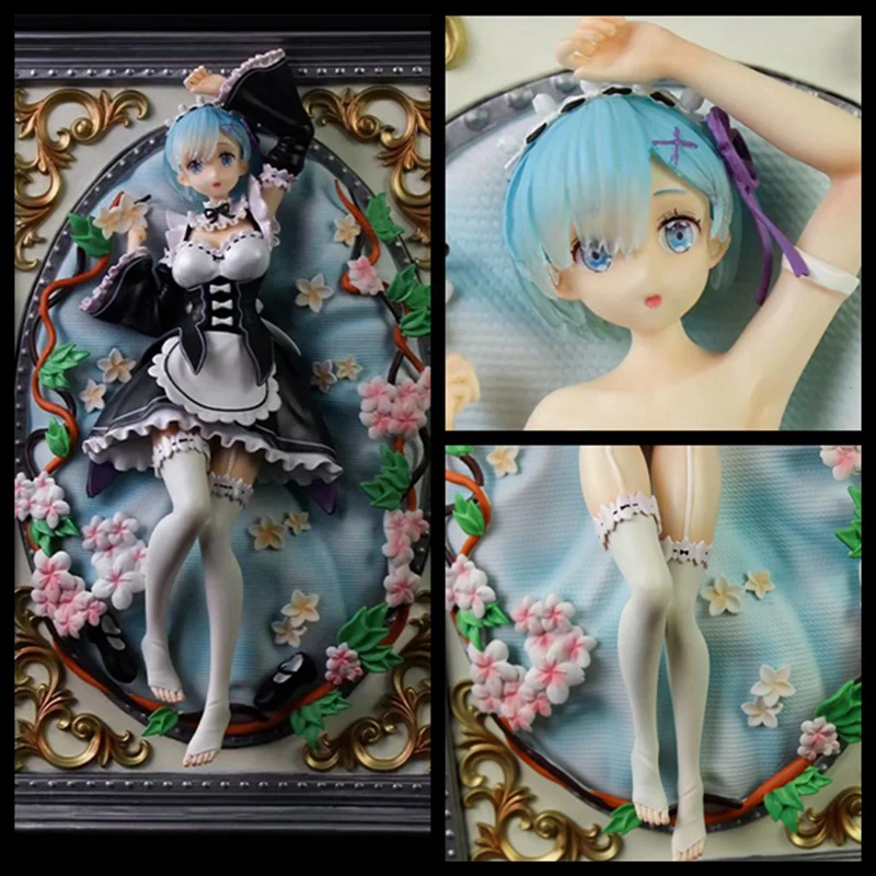 

Japanese Anime Re A Different World From Zero Rem Photo Frame PVC Action Figures Toys Model Statue Doll Gift 31CM