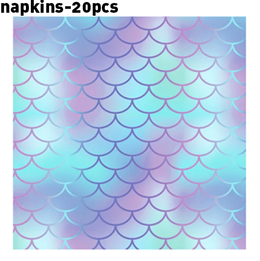 

Little Mermaid Dinner Purple Tiffany Blue Disposable Tableware Sets Napkins for Kids Happy Birthday Party Decorations