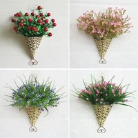 hotel wall decoration indoor and outdoor plastic flower wall hanging basket artificial flower living room bedroom high grade