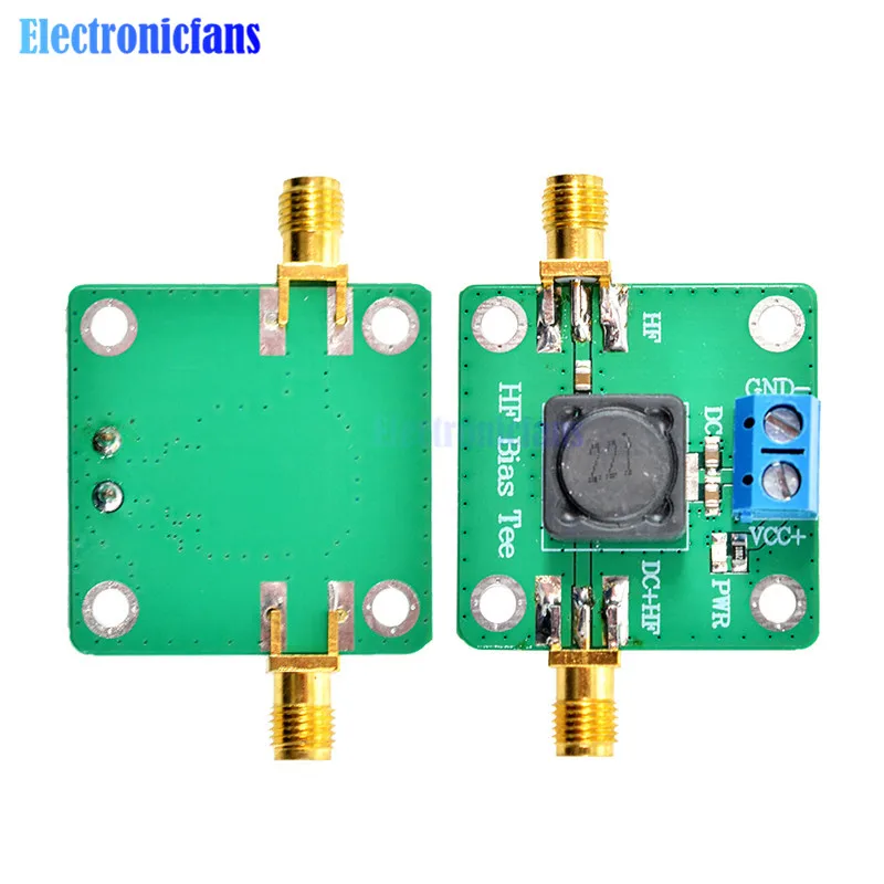 RF Microwave HF Bias Tee 50K-60MHz DC offset Feeder For RF Short Wave RTL SDR LNA HAM Radio Amplifier Antenna 33mmx33mm