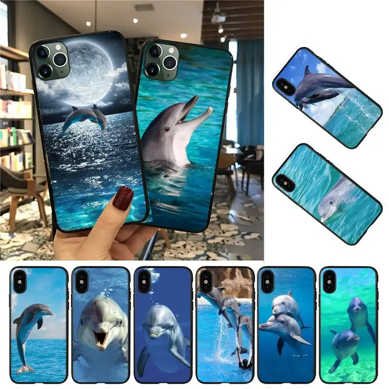 

YNDFCNB cute dolphin Phone Case For iphone 13 8 7 6 6S Plus 5 5S SE 2020 12pro max XR X XS MAX 11 case