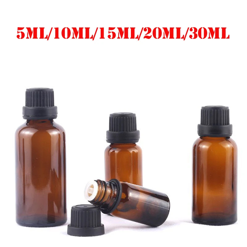 Флаконы из янтарного стекла для эфирных масел флаконы с капельницей и крышкой