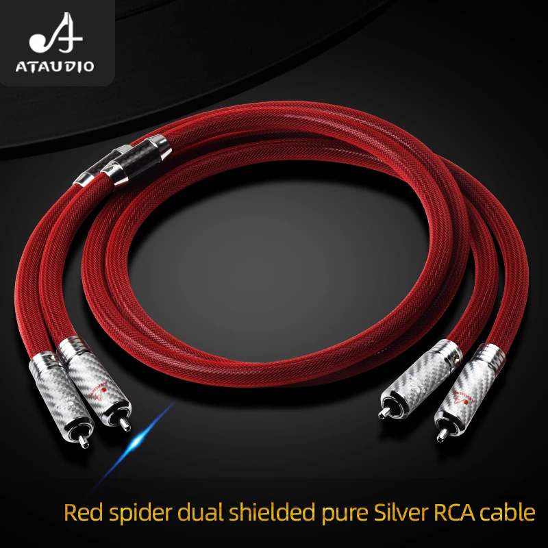Кабель ATAUDIO HIFI rca-rca 6N чистый серебристый кабель RCA Hi-end 2RCA Папа-папа аудиокабель для