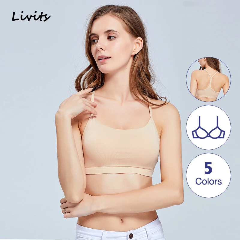 Женский бюстгальтер без рукавов эластичный хлопковый топ с вырезом