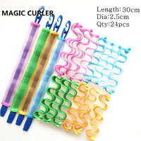 24pcs hair curlers no heat curlers 30cm spiral curls styling kit magic heatless hair curler wave curlers rolls with styling hook