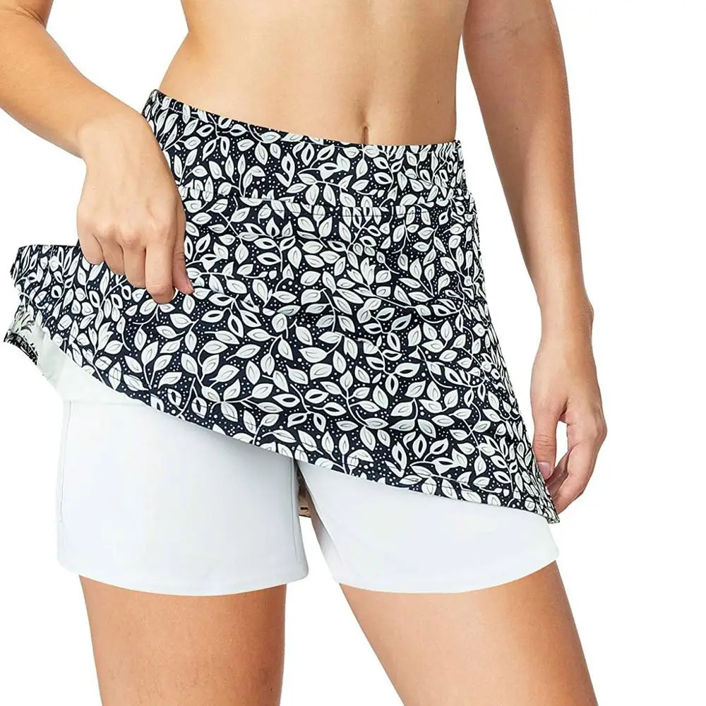 Размера плюс женские спортивные мини-шорты с принтом карманом для бега тенниса