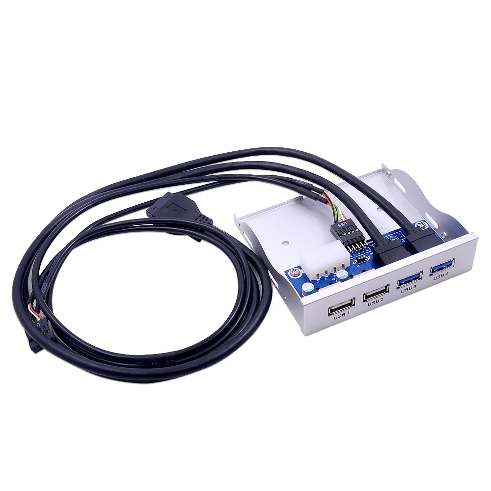 CHIPAL серебристый 4 порта USB 2 0 3 Передняя панель Hub 20Pin разделитель внутренний
