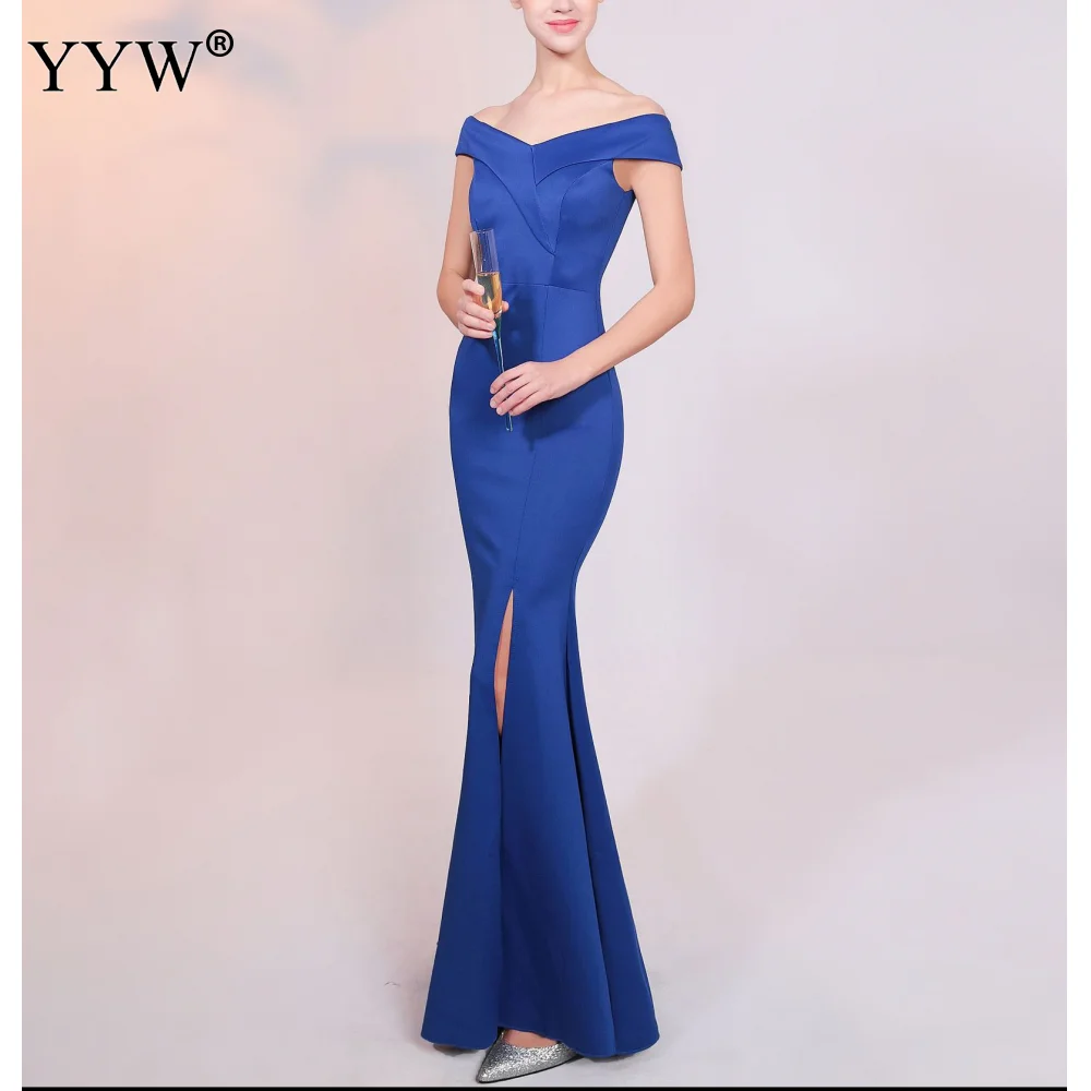 Хлопковое вечернее платье с открытыми плечами для девушек свадебной вечеринки