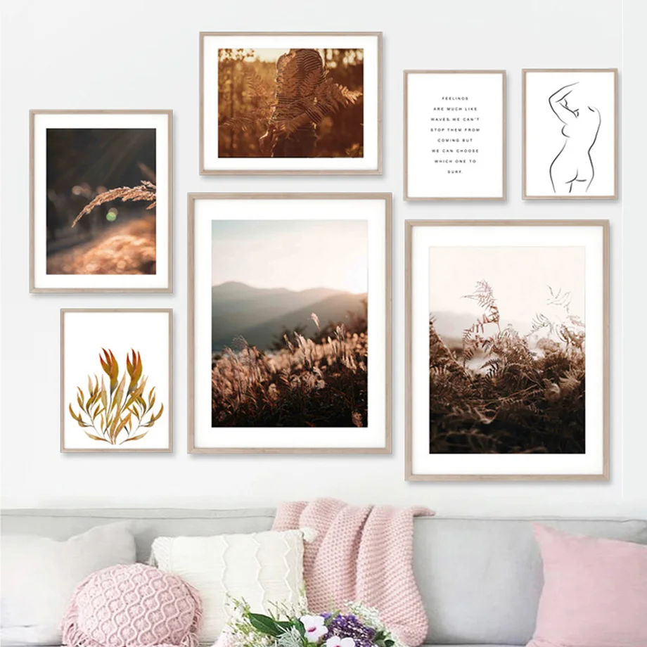

Reed Dandelion Women Grass Mountain Quote Wall Art Canvas Painting Nordic Posters And Prints Wall Pictures For Living Room Decor