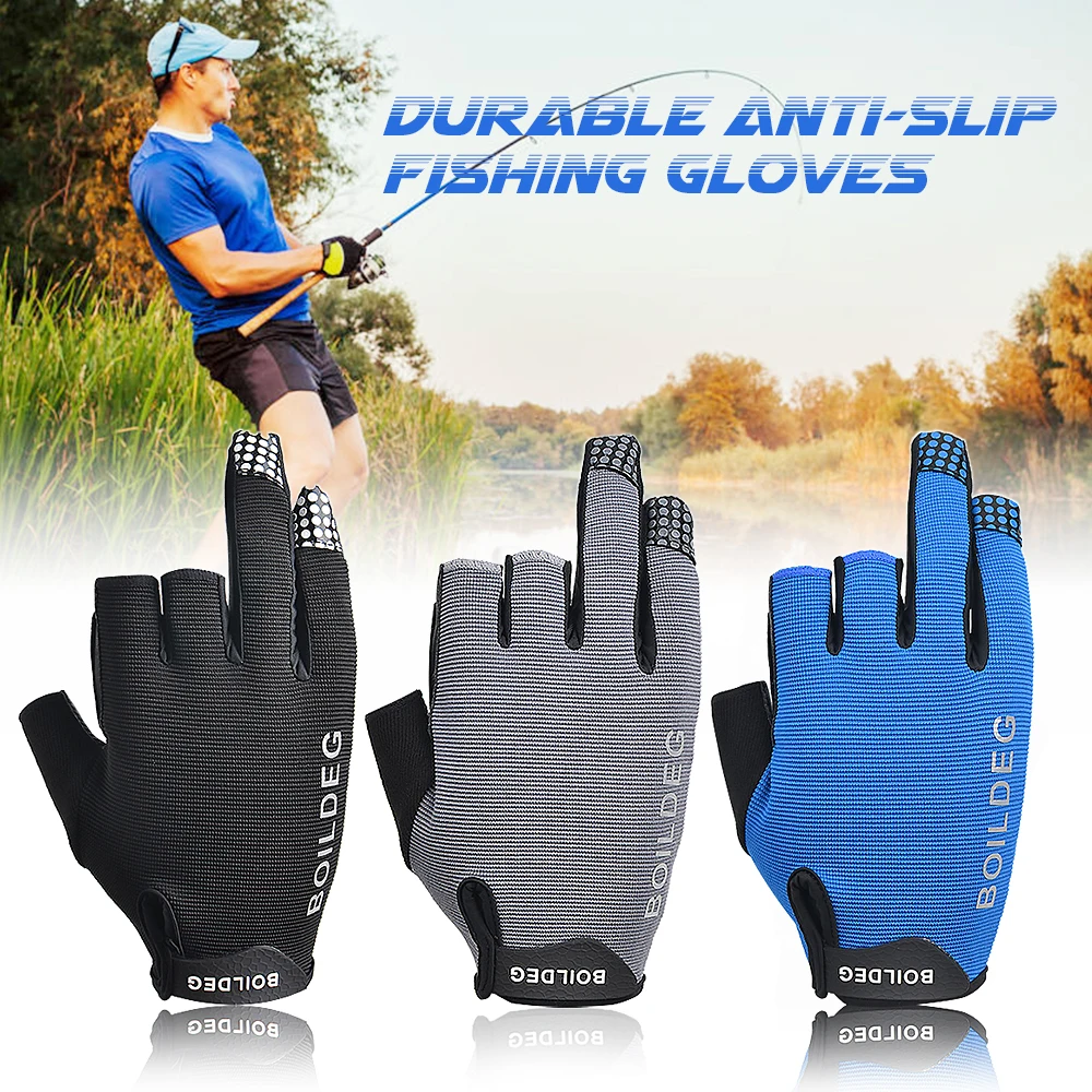 Перчатки для рыбалки противоскользящие рыболовные перчатки с 3 пальцами дышащие