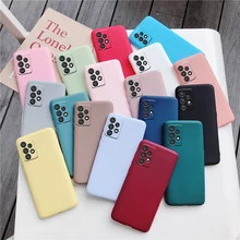 Candy Color Silicone Phone Case For Samsung Galaxy A32 A52 A72 4G 5G A40 A41 A50 A30S A20 A70 A7 2018 A40 A52S Soft Tpu Cover