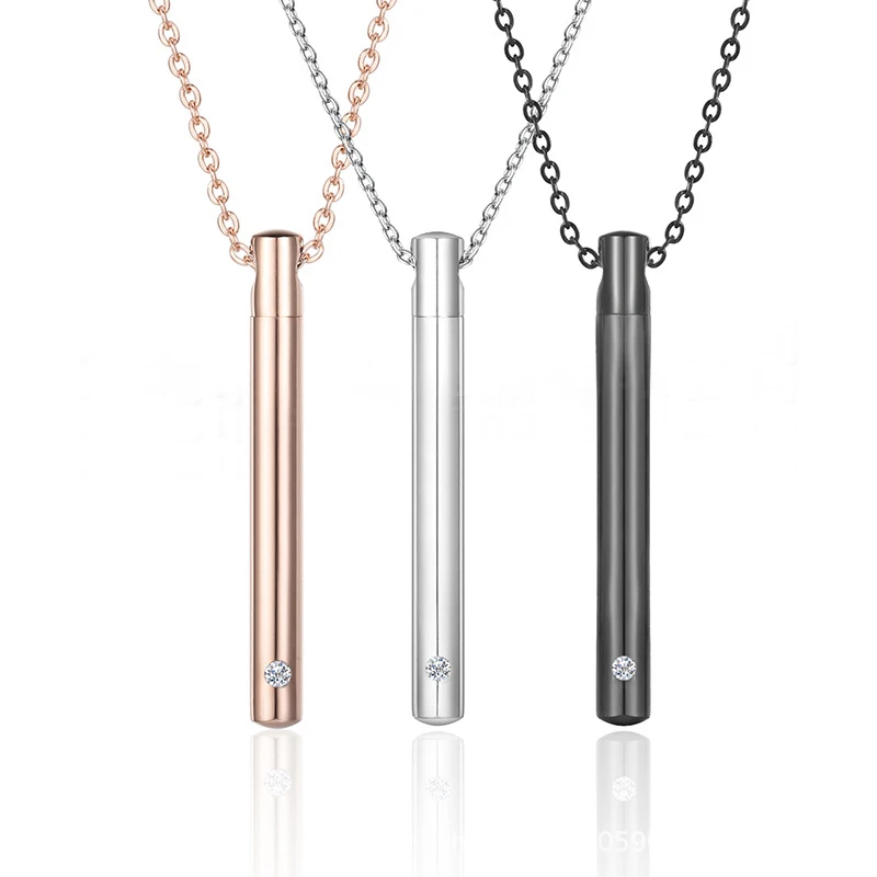 

Stainless Steel cylindrical urn pendant Memorial Urn Pendant Screw Open Cremation Necklace Ash Case Holder 3 Colors urn pendant