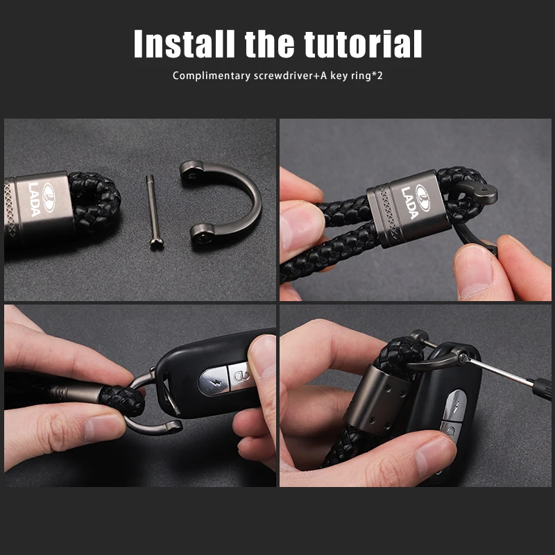 Автомобильный брелок из цинкового сплава искусственная кожа плетеная для Lada Niva