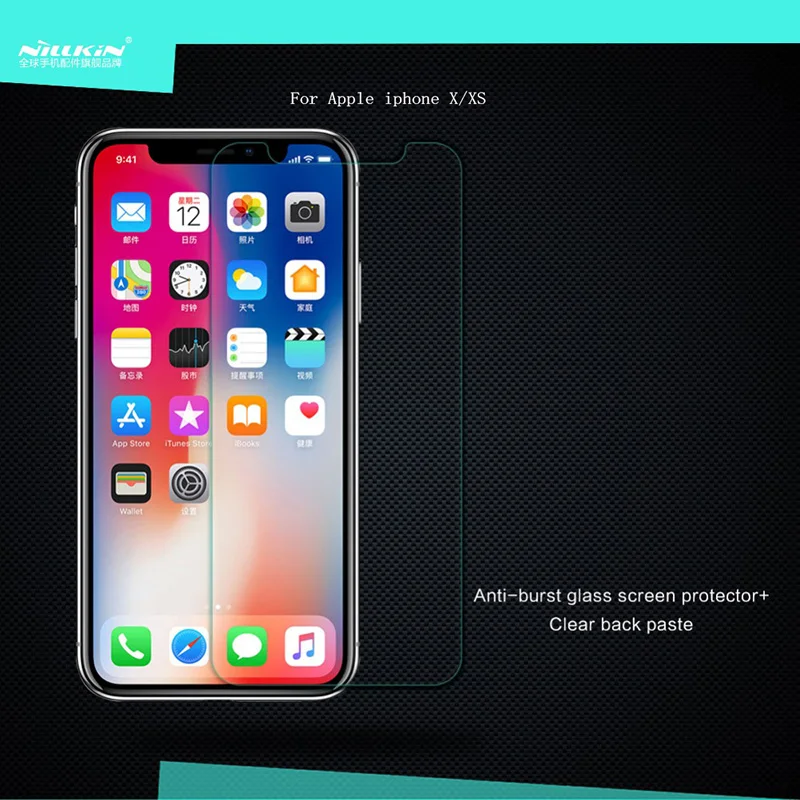 Закаленное стекло Nillkin Amazing H + 2.5D для Apple iphone X/XS/7/8 Plus защитное покрытие экрана