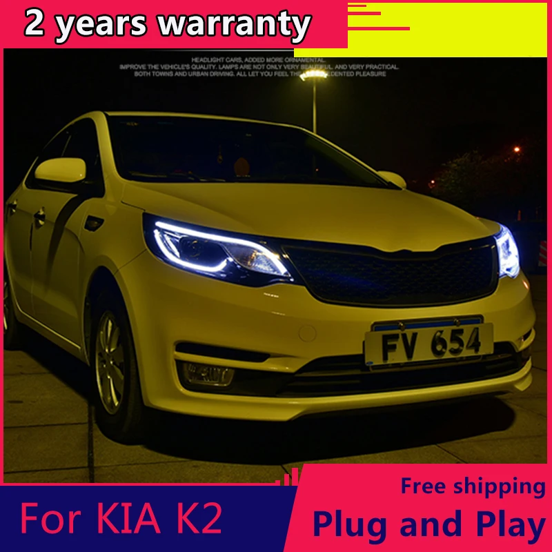 Автомобильные фары KOWELL для Kia K2 2015-2017 светодиодсветодиодный Rio светодиодные DRL
