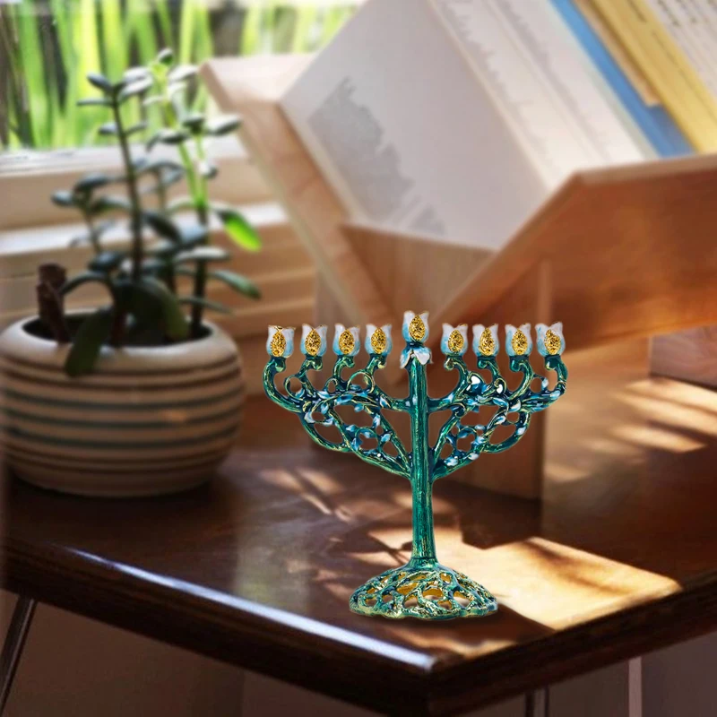 H& D 5 стилей Иудейская Менора Античная коллекция Hanukkah Menorah Статуэтка ручная роспись подсвечник держатель для дома вечерние украшения подарок