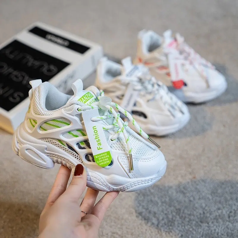 

2021 Boys Girls Fashion Sneakers Spring Summer Autumn Kids Breathable Sports Shoes Lightweight Children Running Shoes 2-12 Years