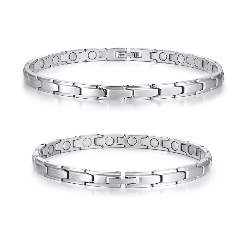 

New Simple Stainless Steel Jewelry Bracelets On Hand Lady Magnetic Necklace Bracelet Set