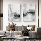Абстрактная минималистская картина, Картина на холсте, черно-белая Настенная картина, Постер и принт, домашний декор для гостиной