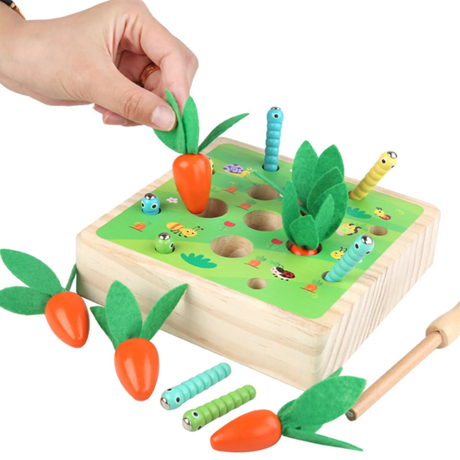 

Игрушка Монтессори, функция вытягивания моркови, альпинийская форма, совпадающий размер, познавательная интерактивная обучающая игрушка д...