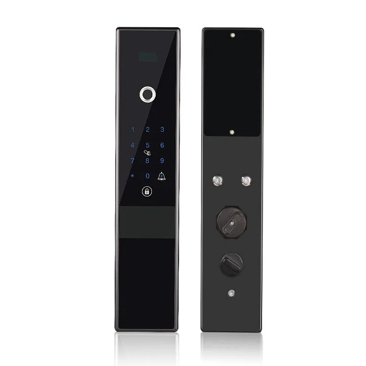 classic black Электронный Bluetooth отпечаток пальца код замка двери, карта, ключ сенсорный экран цифровой пароль замок wifi смарт-замок приложение - Color: classic black