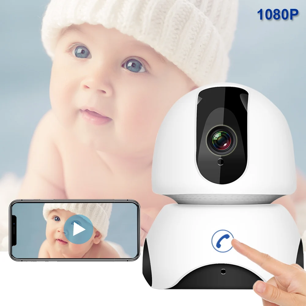 WiFi Детский Монитор 1080P беспроводной детский спальный монитор двухсторонний аудио автоматическое отслеживание ночного видения камера для пожилых людей няня телефон