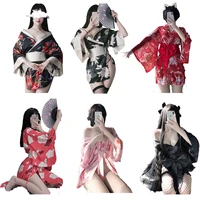 women japanese kimono costumes kawaii yukata sexy cosplay lingerie traditional type robe pajamas printed nightwear for ladies