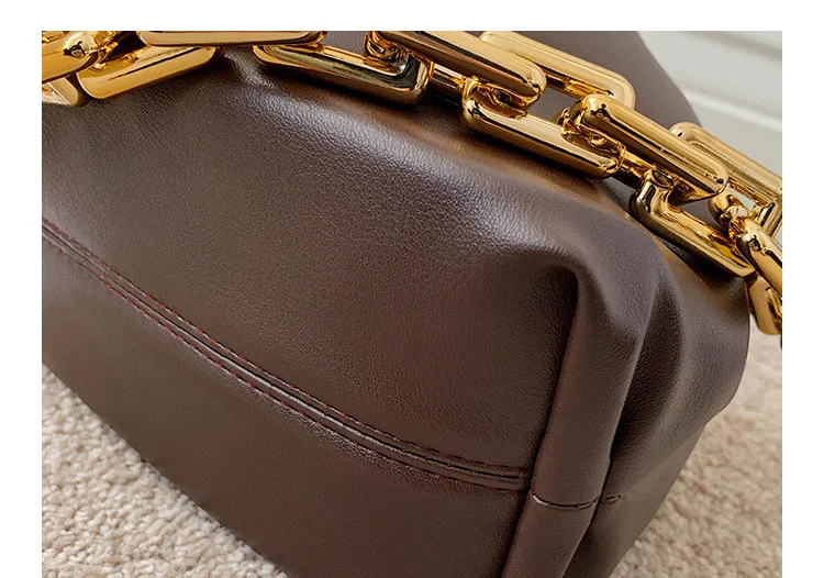 

Top Handle Chain Bags For Women Soft PU Zipper Closure 2021 Underarm Clutch