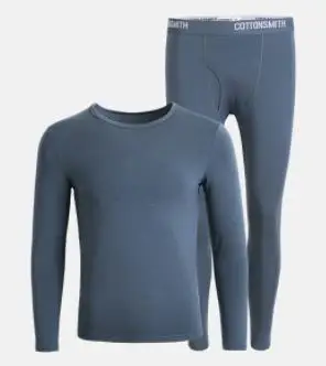 Xiaomi basis Comfortable underwear set Cotton smith Silky soft Bottoming clothes Warm autumn clothes long pants - Цвет: man blue  M