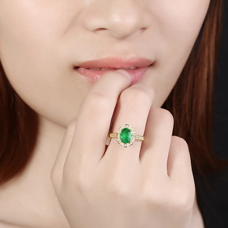 

Wong Rain Vintage 100% 925 Sterling Silver Emerald Gemstone Wedding Engagement Cocktail Yellow Gold Ring Fine Jewelry Wholesale