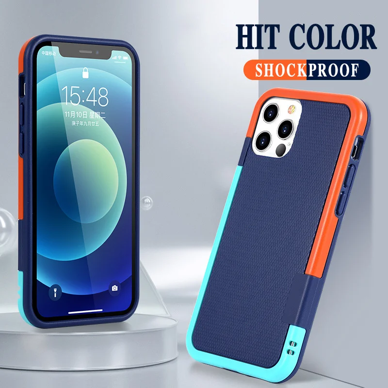 

Luxury Contrast Color Plaid Phone Hard Case For iPhone 12 Mini 11 Pro Max X Xs XR 7 8 Plus SE2 2020 PC Silicone Shockproof Cover