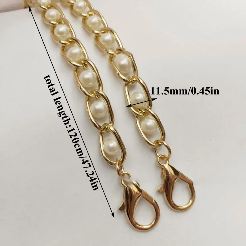 

Clip Pearl Handbag Chain Handle Replacement Chain Bag Strap Bag Accessory Cute Fashion Practical