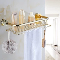 bathroom shelf brass crystal bath shower rack bath shower shelf with towel bars robe hooks holder wall mounted corner shelf