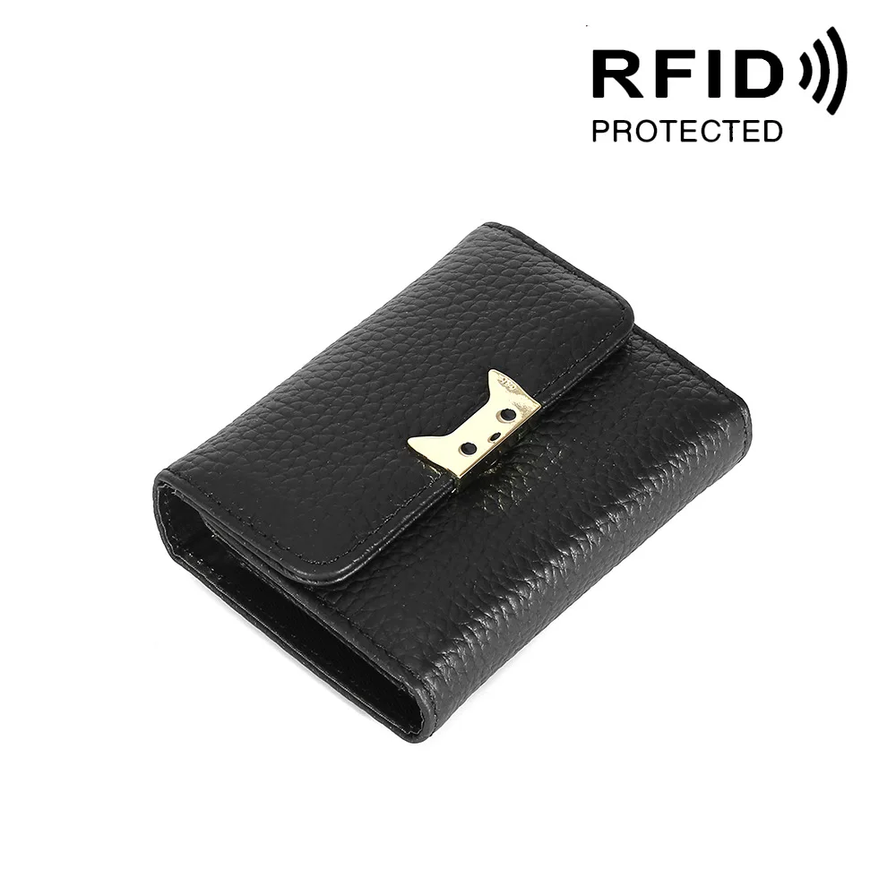 Чехол-кошелек из натуральной кожи с визитной карточкой, Rfid, защищающий банк, держатель для кредитных карт, милый кошелек для карт