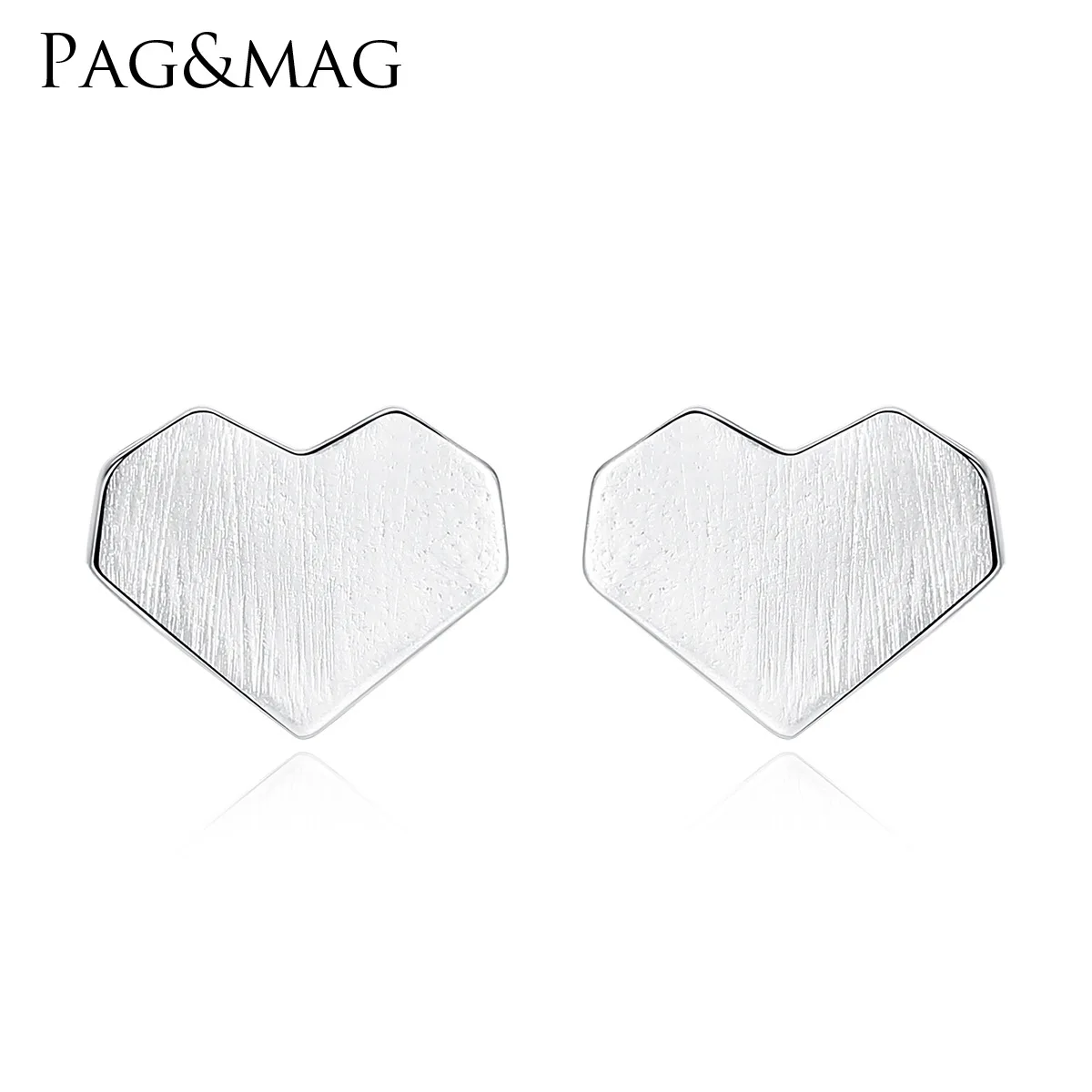 

PAG & MAG S925 pure silver earrings Korean fresh heart earrings for women