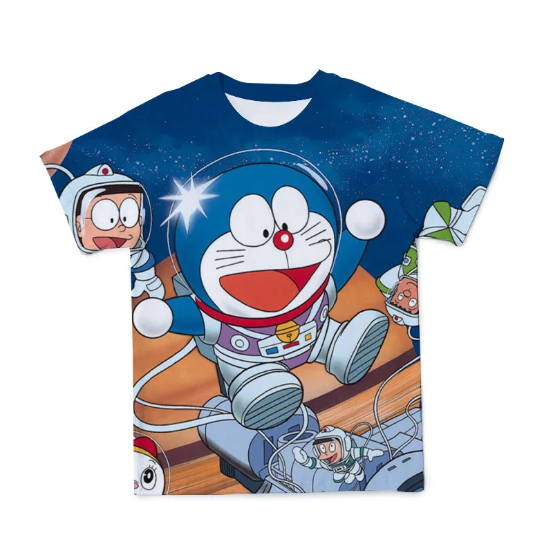

Newest 3D Boys Doraemon Print Girls Funny Anime Cartoon T-shirts Children 2020 summer Clothing Kids Clothes Beach Style Tshirts