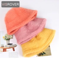 visrover 13 colorway unisex rabbit fur woman winter hat mocha autumn bonnet rabbit fur man woman warm skullies gift wholesales