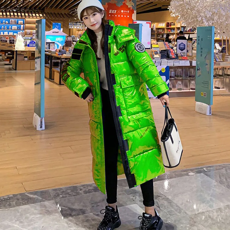 

New Women Shiny Down Cotton Jacket Winter Jackets Thick Warm Cotton Coat Abrigo Mujer Student Casual Parka Overcoat Trench Coats