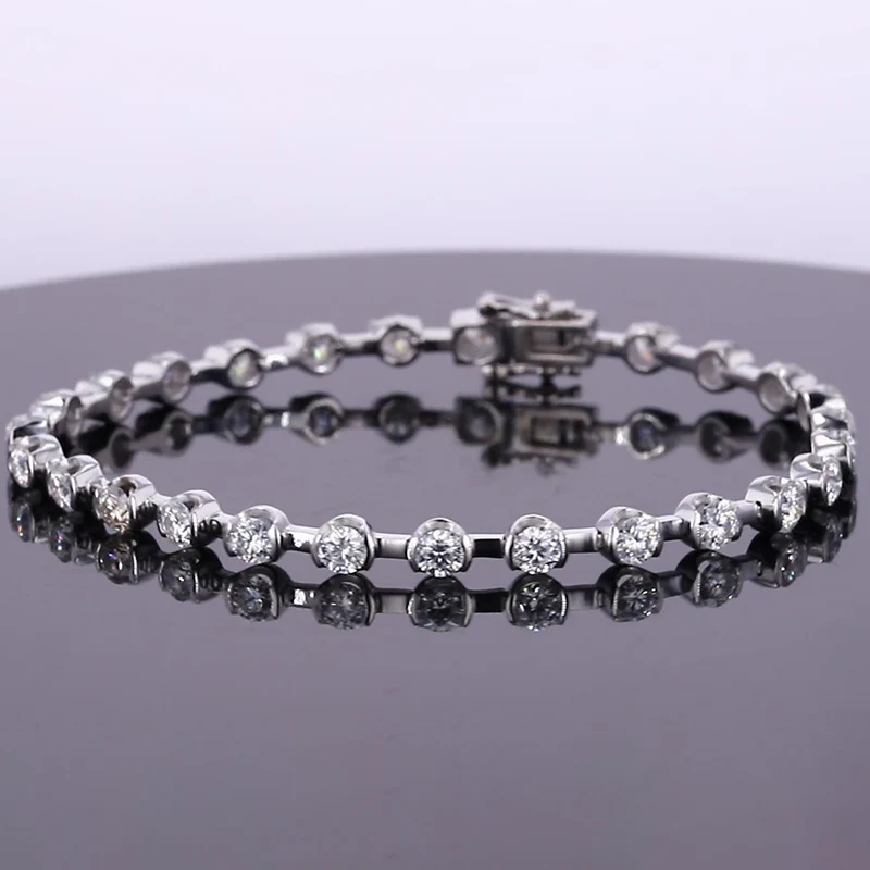 Браслет из 14-каратного золота с муассанитом цвет D 3 5 мм очаровательные ювелирные