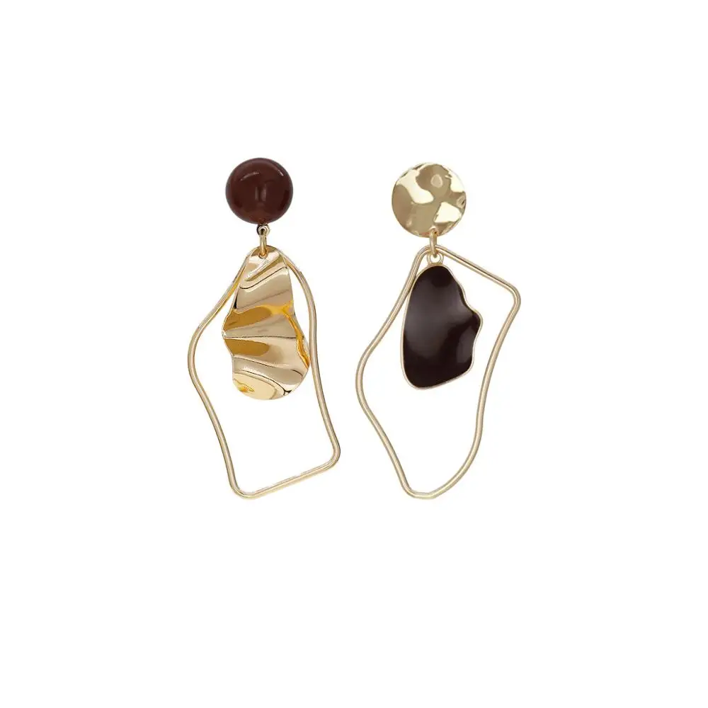 

Jewelry For Women High-quality Fashion Drop Earring Wholesale Female Accessories New Design Irregular Metal Oiled Earrings