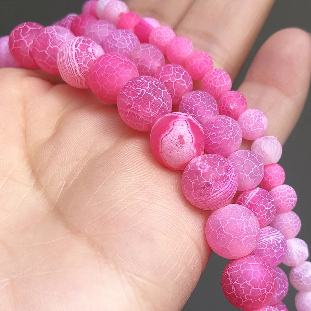 Натуральный камень фуксия матовый мечта Дракон вен Агаты оникс Свободные Spacer