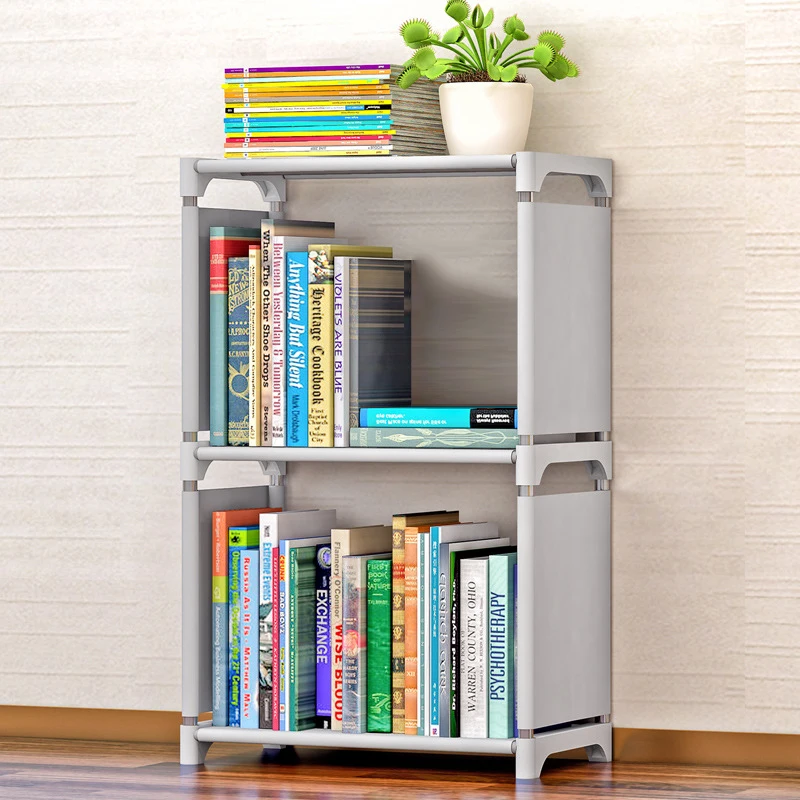 Модные Простые нетканые книжные полки двухуровневые для хранения в общежитии