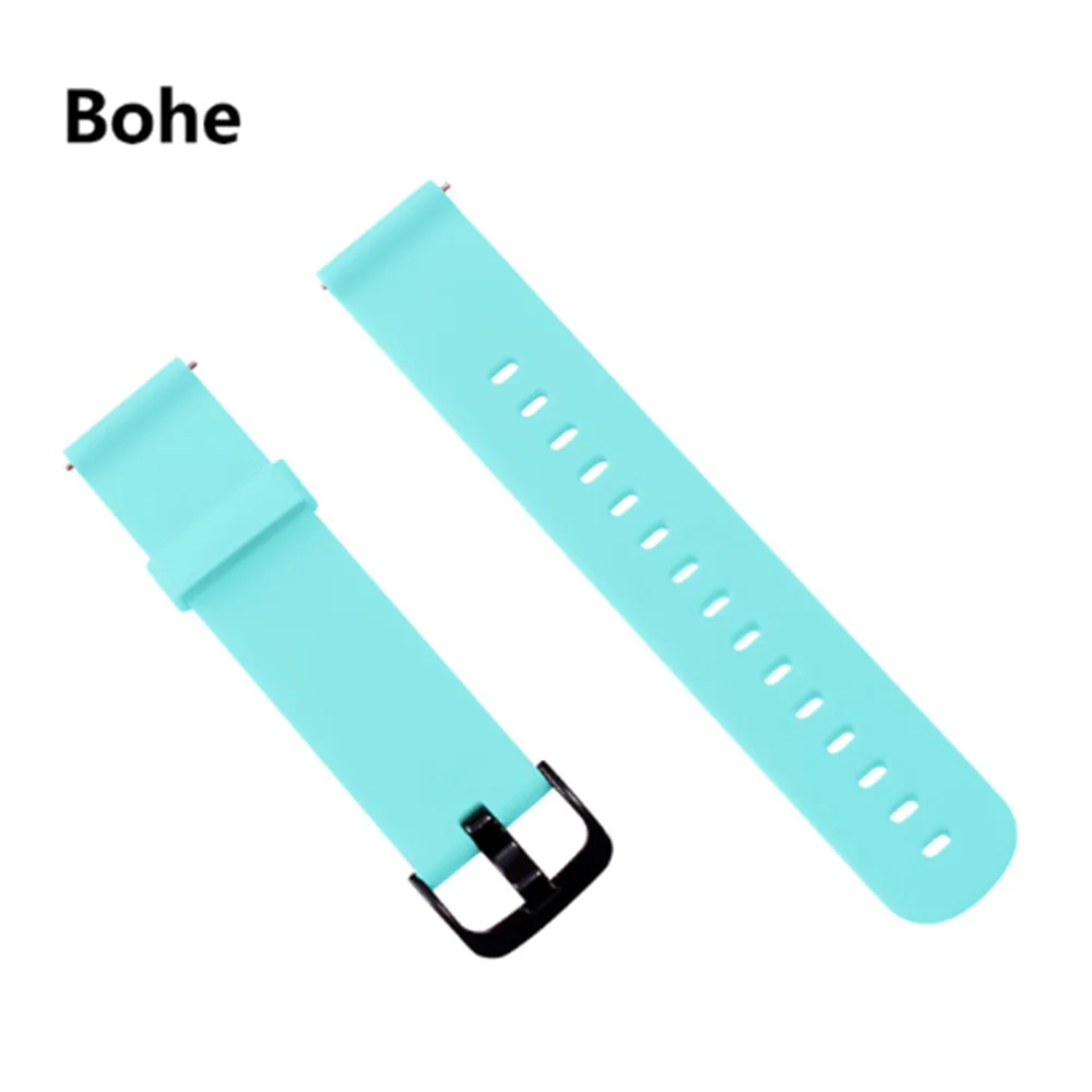 Bohe Силиконовый ремешок для часов Xiaomi Huami Amazfit Bip Little Band 20 мм ремешок для Amazfit Beep браслет на запястье samsung gear S2 S4 - Цвет: Bohe